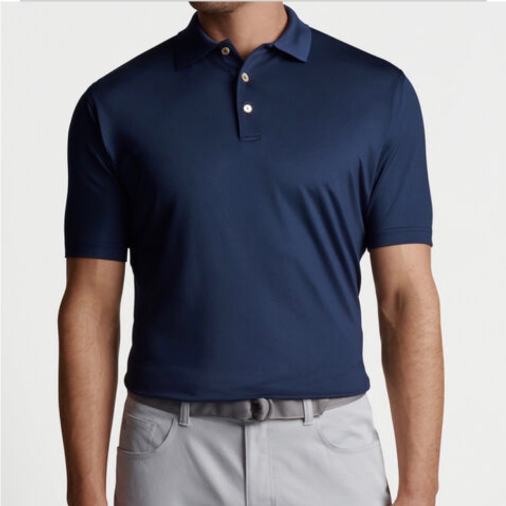 Peter Millar Crown Crafted Solid Performance Jersey Polo Knit-Collar
